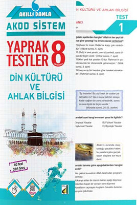 AKILLI DAMLA DİN KÜLTÜRÜ VE AHLAK BİLGİSİ YAPRAK TESTLER-8. SINIF - Thumbnail