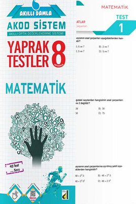 AKILLI DAMLA MATEMATİK YAPRAK TESTLER-8. SINIF - Thumbnail