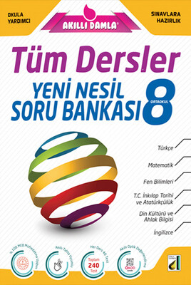 Damla Eğitim - AKILLI DAMLA TÜM DERSLER YENİ NESİL SORU BANKASI-8. SINIF