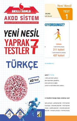 Damla Eğitim - AKILLI DAMLA TÜRKÇE YENİ NESİL YAPRAK TESTLER-7. SINIF