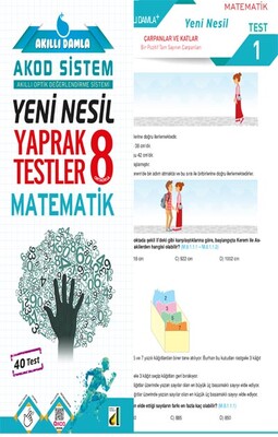 Damla Eğitim - AKILLI DAMLA MATEMATİK YENİ NESİL YAPRAK TESTLER-8. SINIF