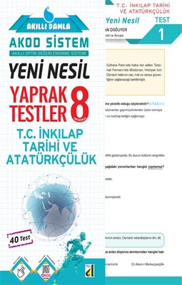 Damla Eğitim - AKILLI DAMLA T.C. İNKILAP TARİHİ VE ATATÜRKÇÜLÜK YENİ NESİL YAPRAK TESTLER-8. SINIF