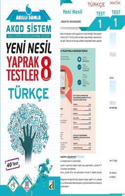 Damla Eğitim - AKILLI DAMLA TÜRKÇE YENİ NESİL YAPRAK TESTLER-8. SINIF