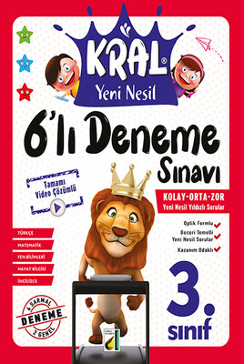 Damla Yayınevi - KRAL YENİ NESİL 6'LI DENEME SINAVI-3. SINIF
