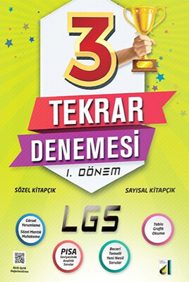 Damla Yayınevi - LGS 3 TEKRAR DENEMESİ / 1. DÖNEM