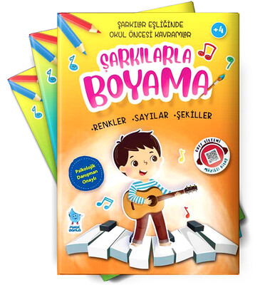 Minik Damla - ŞARKILARLA BOYAMA (4 KİTAP)